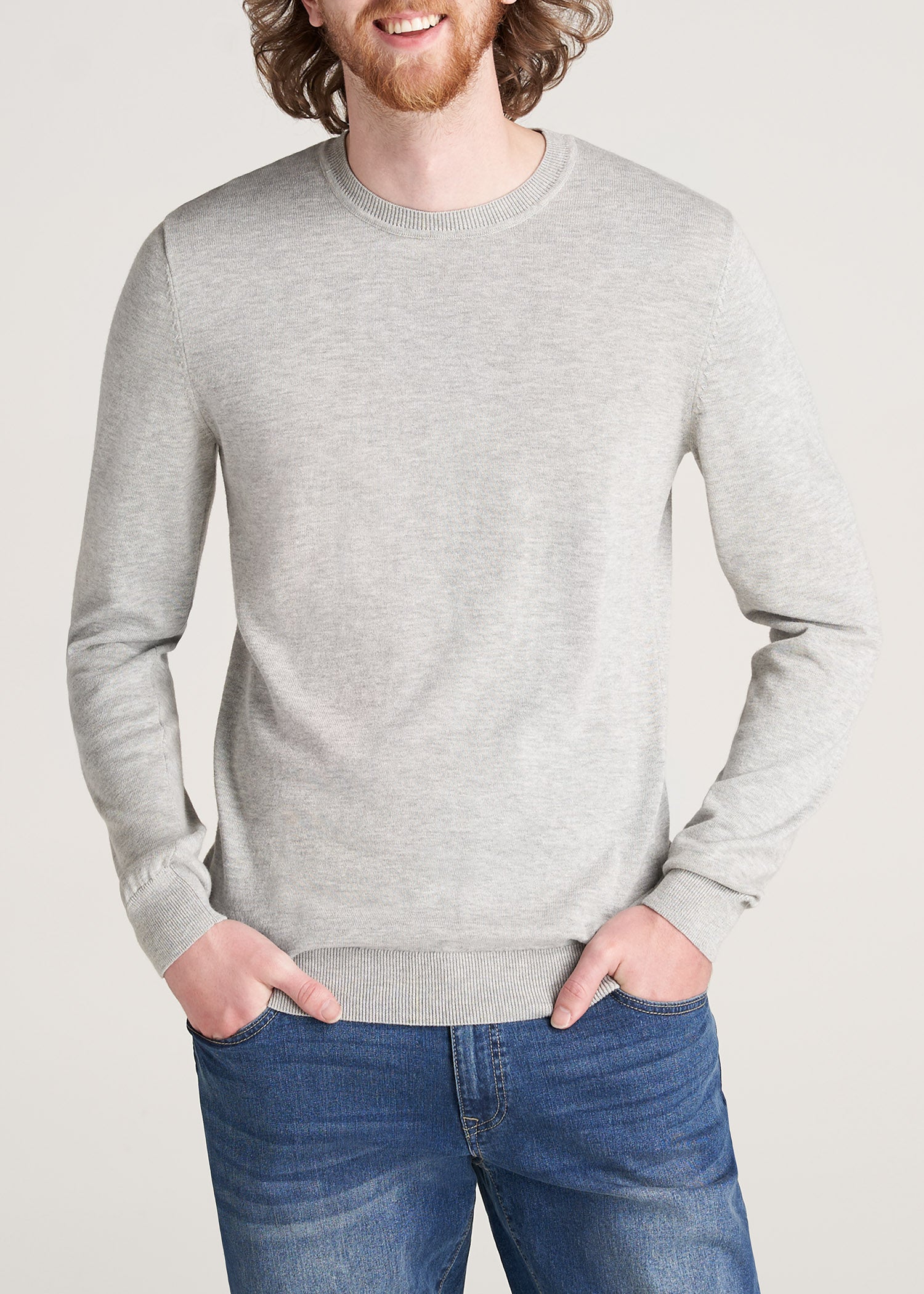 American-Tall-Men-Everyday-CrewNeck-Sweater-GreyMix-front