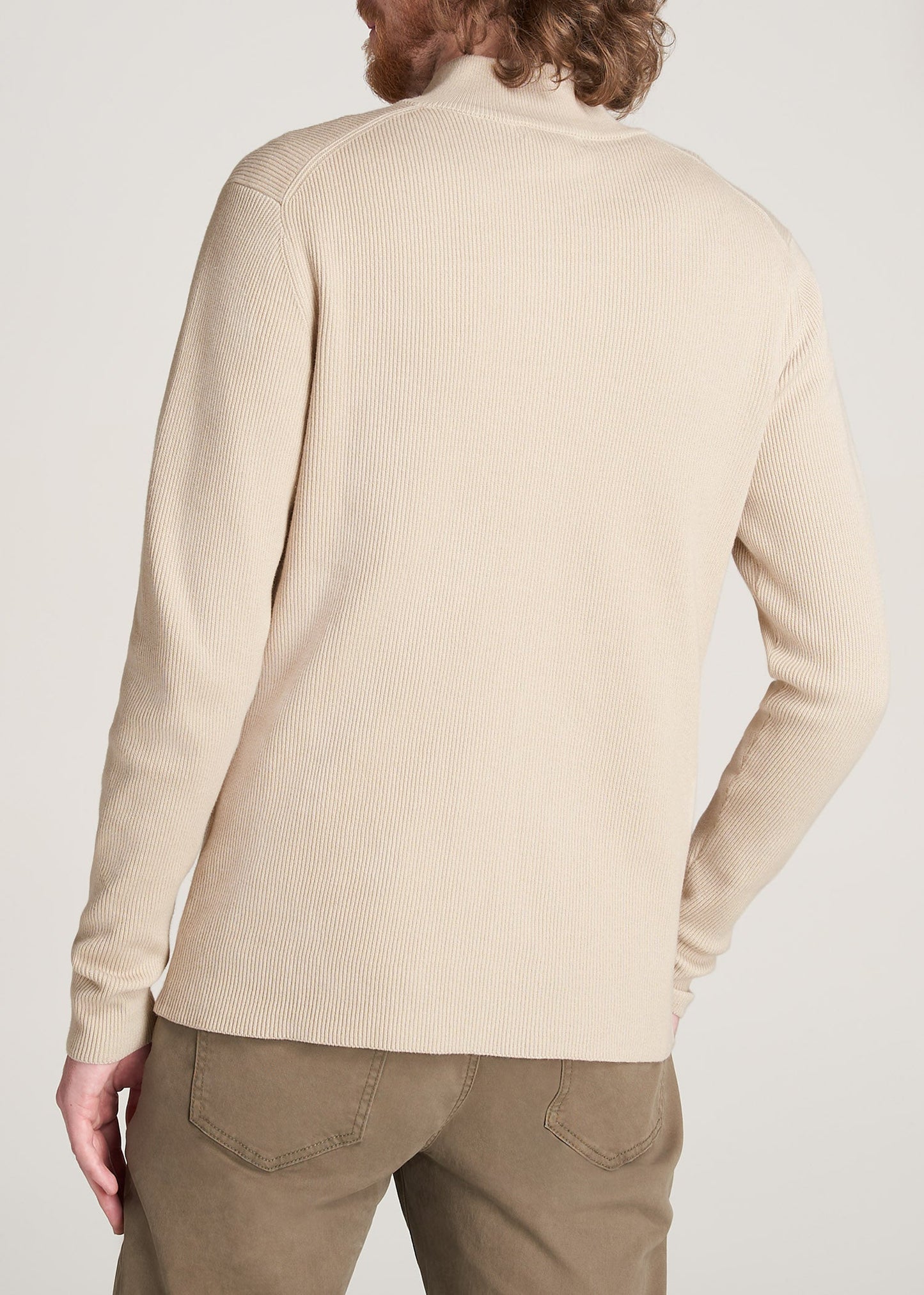 American-Tall-Men-FullZip-Sweater-BeigeMix-back
