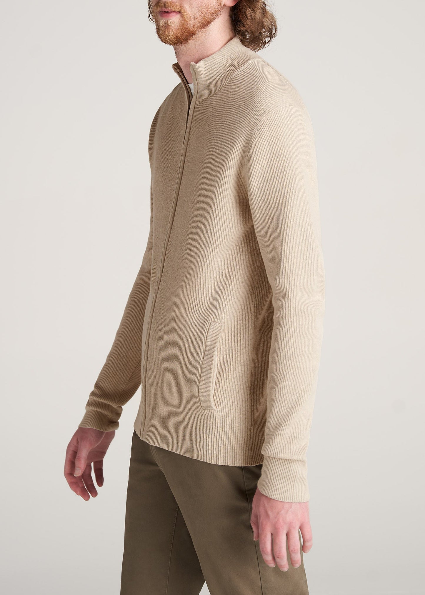American-Tall-Men-FullZip-Sweater-BeigeMix-side