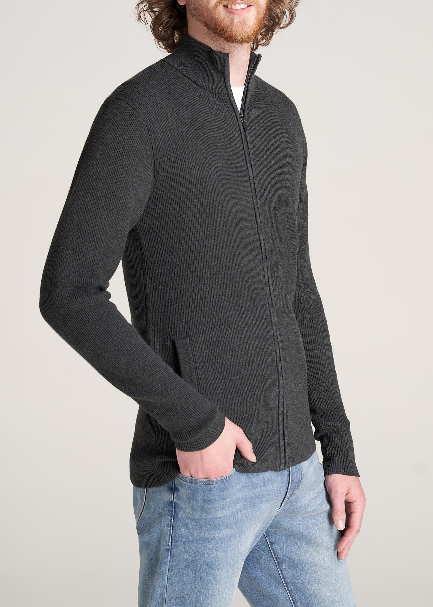 American-Tall-Men-FullZip-Sweater-CharcoalMix-side