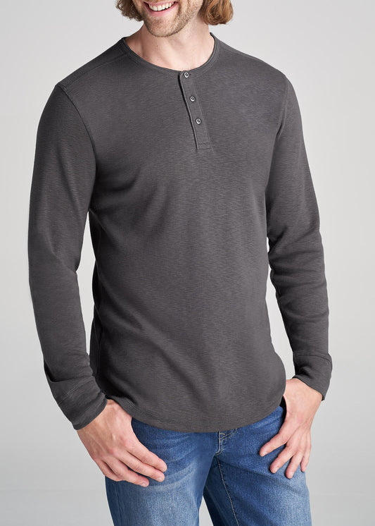 American-Tall-Men-Heavy-LongSleeve-Slub-Henley-Charcoal-front