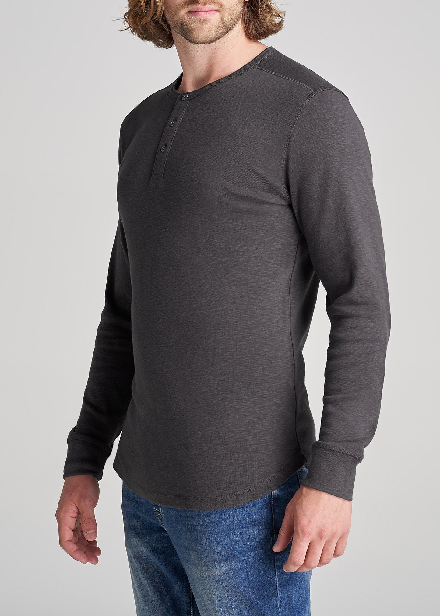 American-Tall-Men-Heavy-LongSleeve-Slub-Henley-Charcoal-side