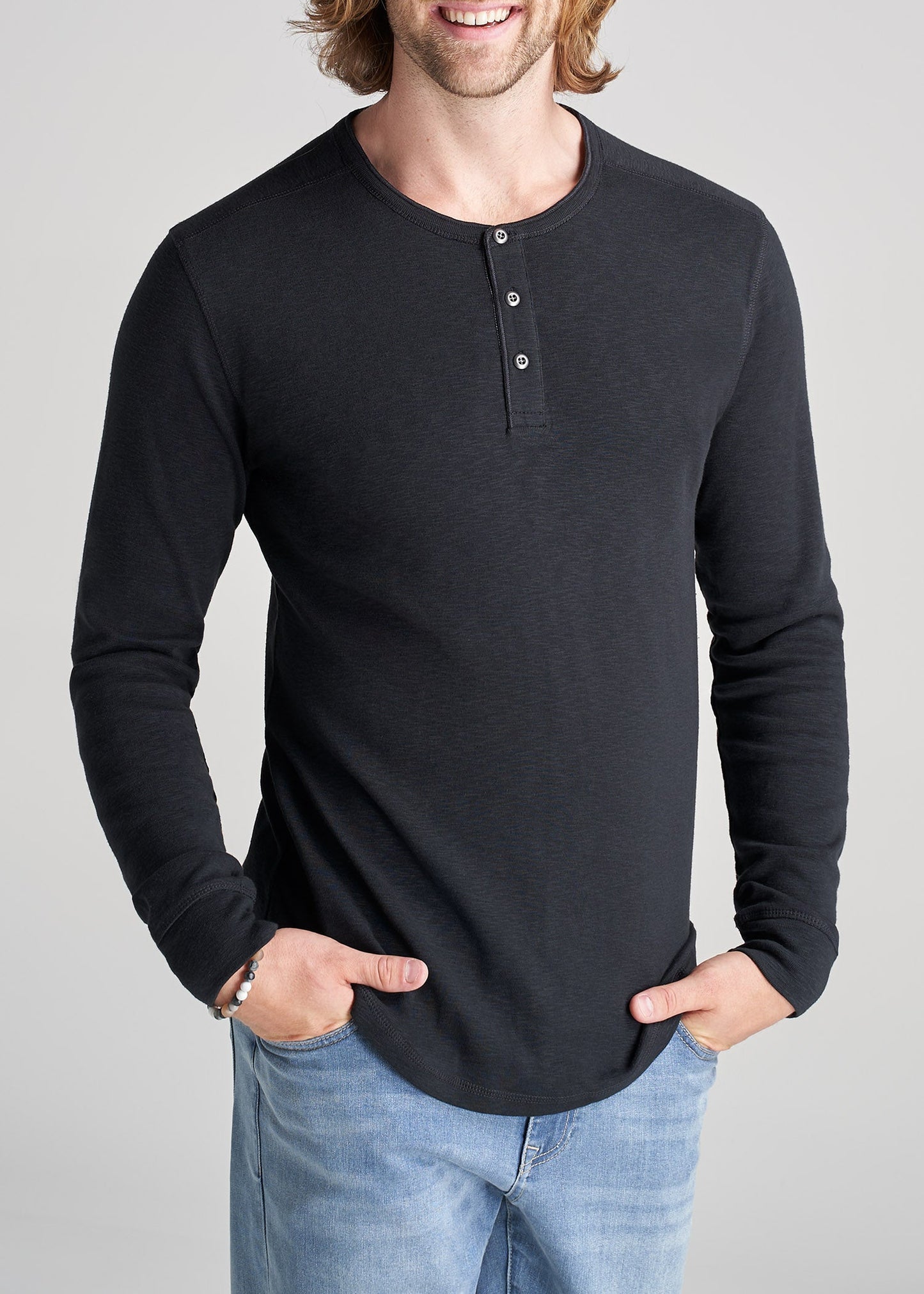 American-Tall-Men-Heavy-Longsleeve-Slub-Henley-Black-front