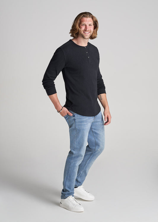 American-Tall-Men-Heavy-Longsleeve-Slub-Henley-Black-full