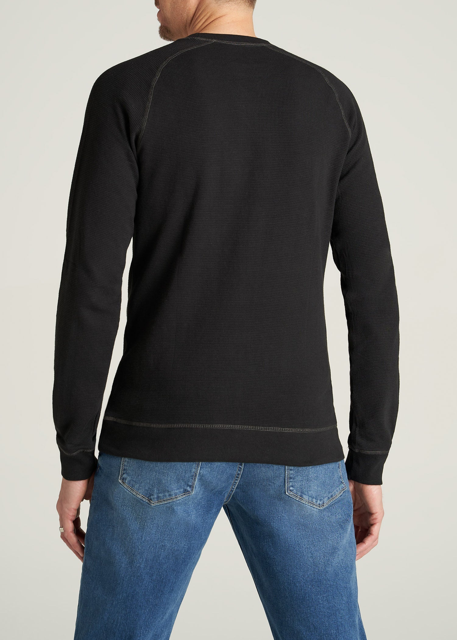 American-Tall-Men-HeavyThermal-Raglan-LongSleeve-Black-back