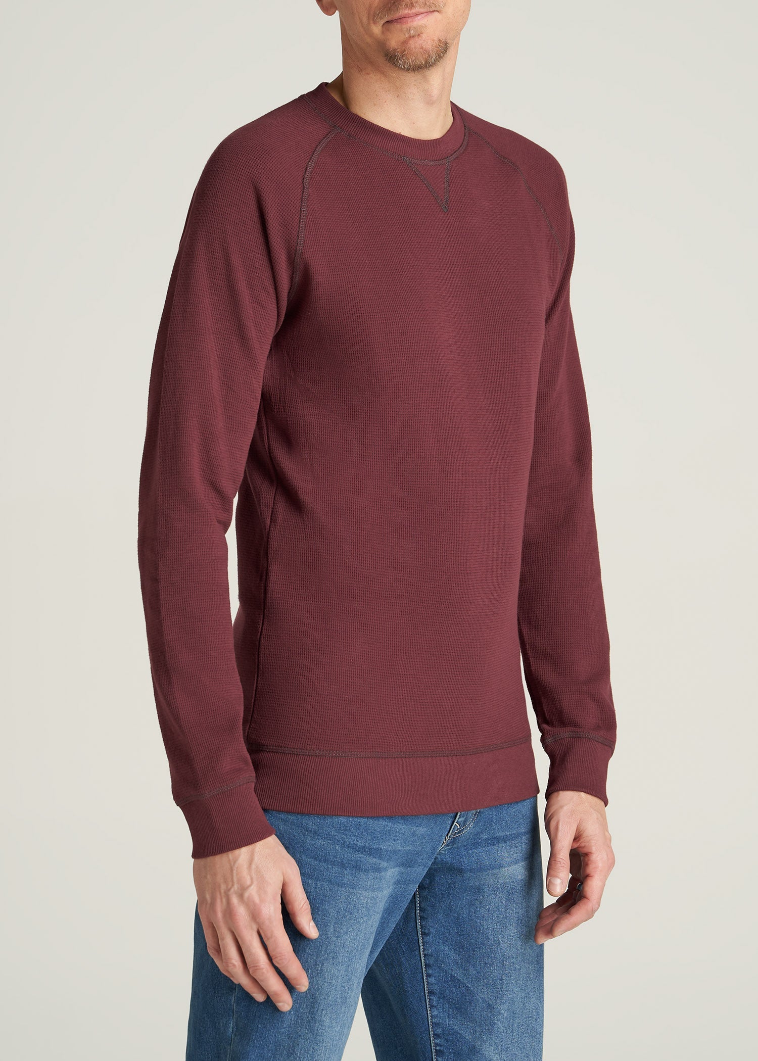    American-Tall-Men-HeavyThermal-Raglan-LongSleeve-GarnetRed-side