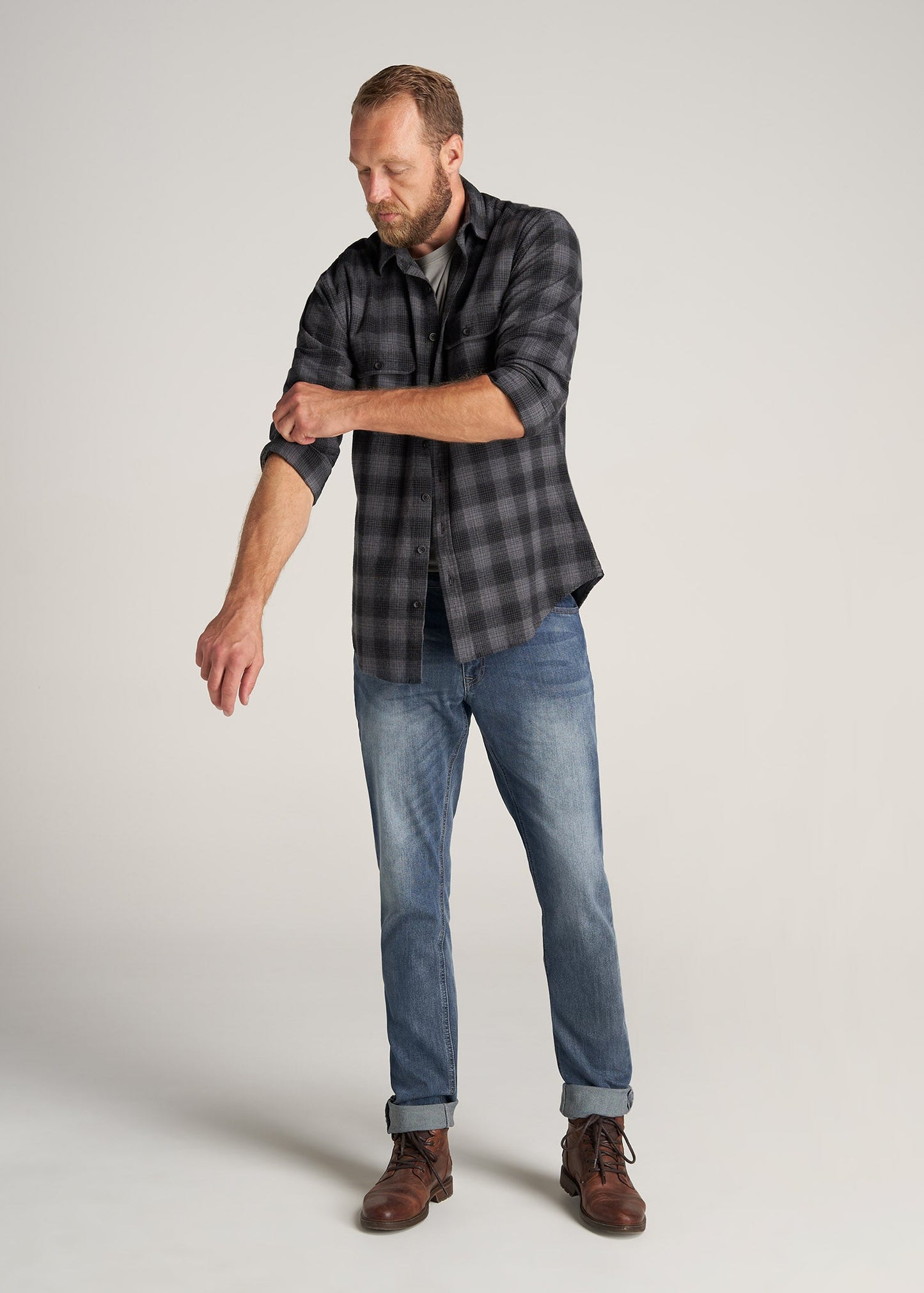     American-Tall-Men-LJ-ArmyPlaid-ArmyPlaidBlackFlintGrey-full