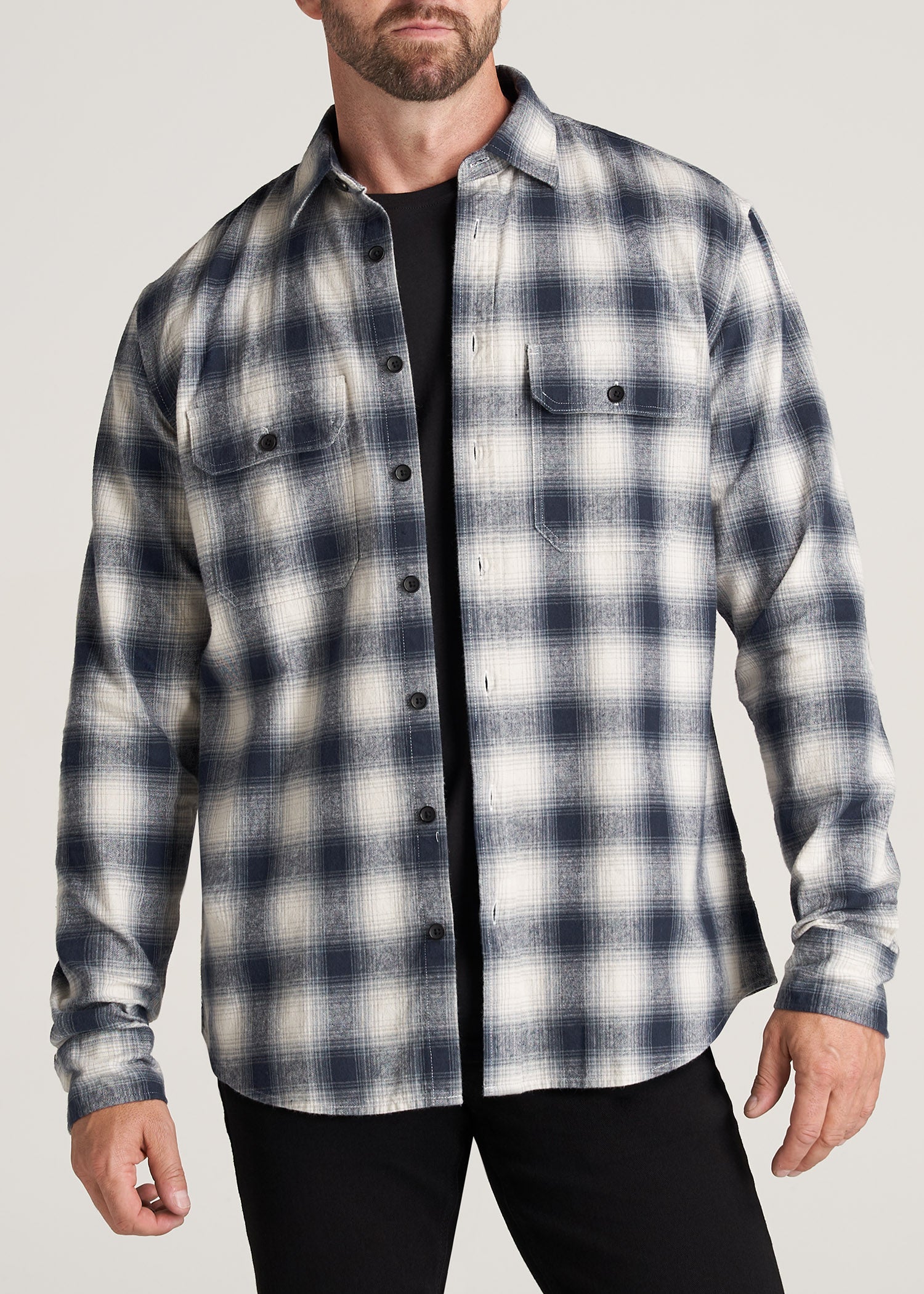    American-Tall-Men-LJ-ArmyPlaid-WeatheredNavyEcruPlaid-front
