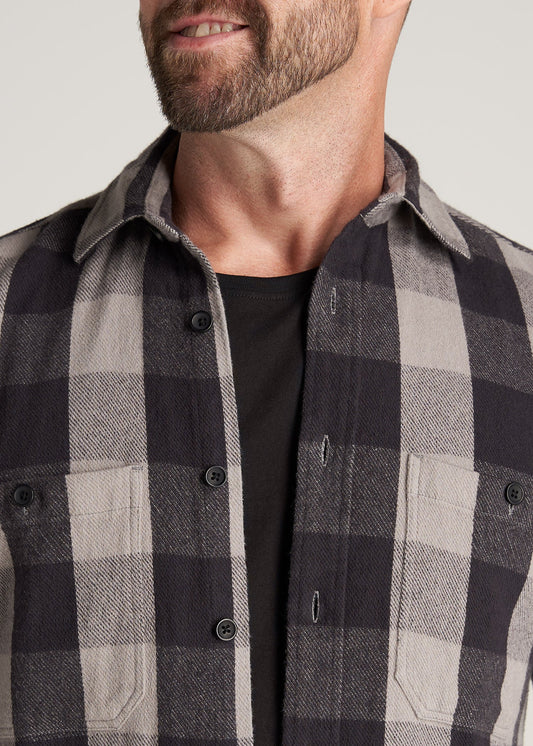    American-Tall-Men-LJ-Heavy-Twill-Shirt-BlackGreyPlaid-detail