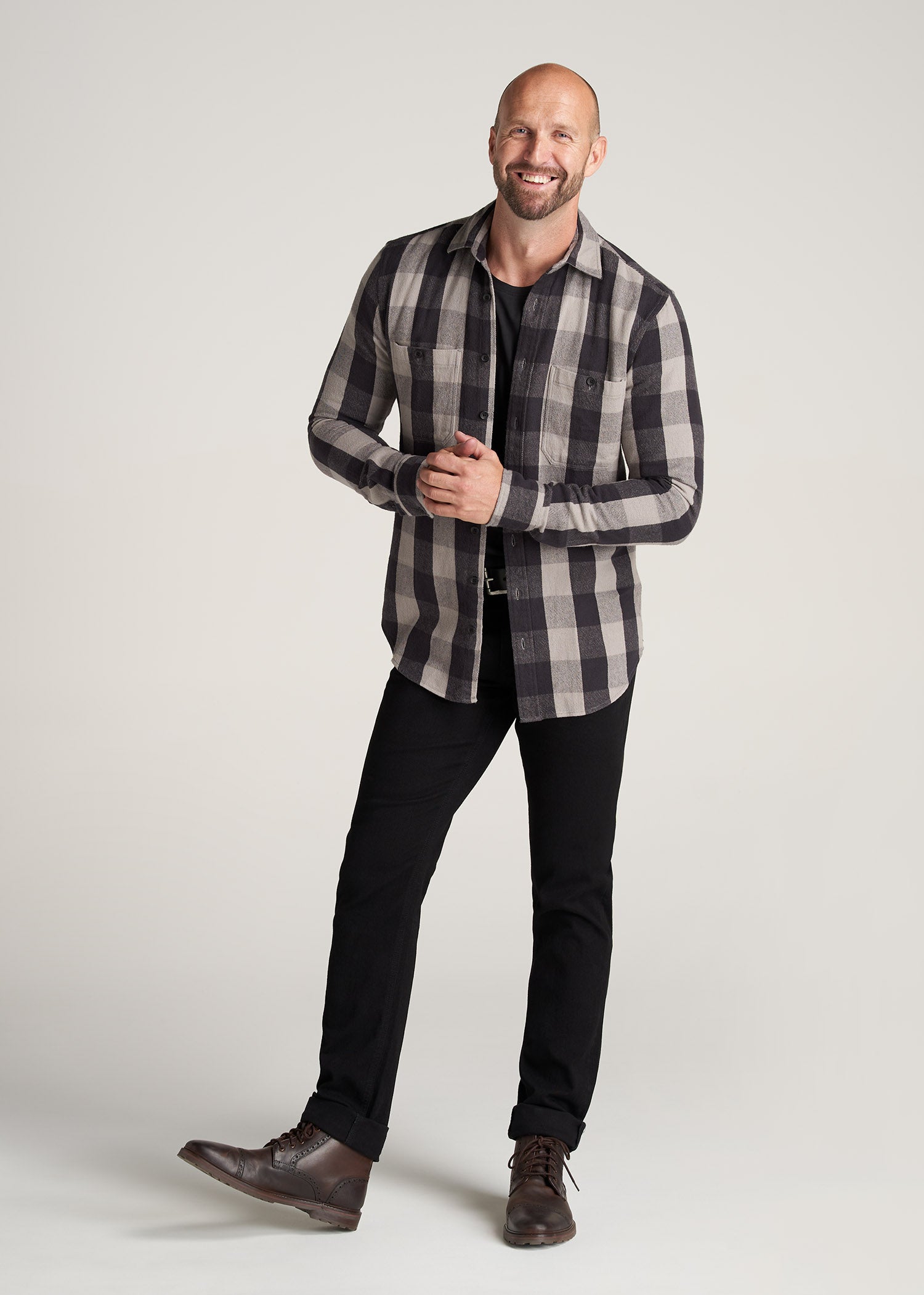     American-Tall-Men-LJ-Heavy-Twill-Shirt-BlackGreyPlaid-full