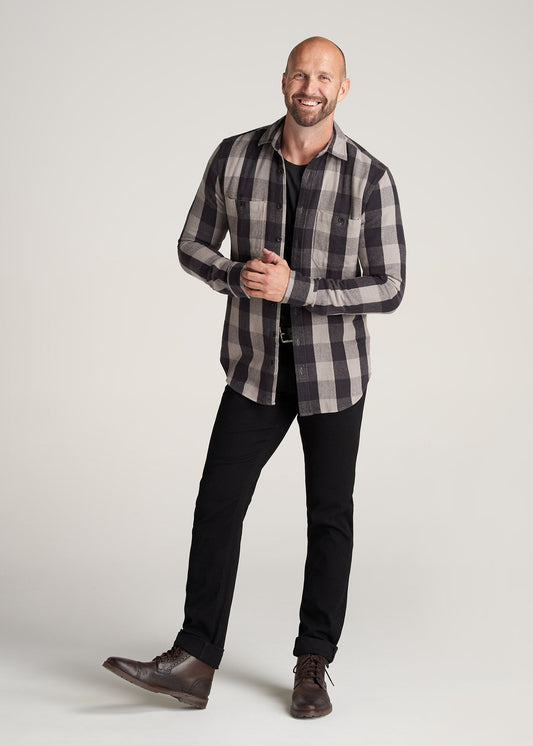     American-Tall-Men-LJ-Heavy-Twill-Shirt-BlackGreyPlaid-full