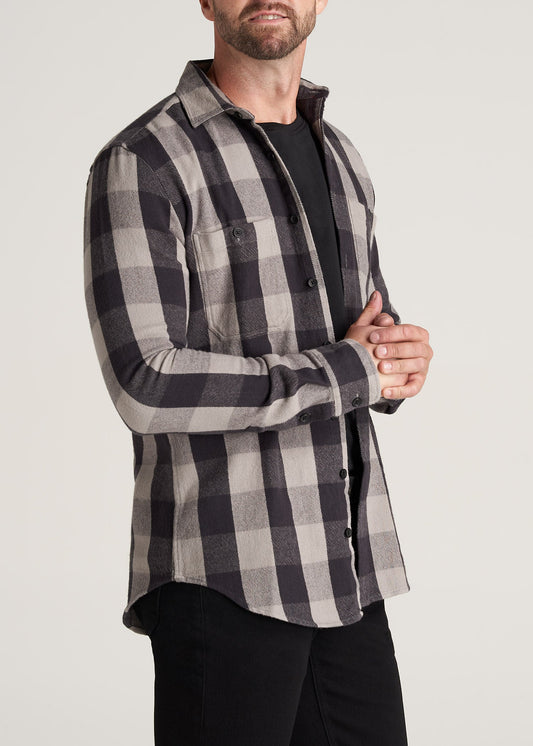         American-Tall-Men-LJ-Heavy-Twill-Shirt-BlackGreyPlaid-side