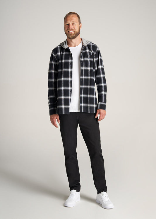     American-Tall-Men-LJ-Hooded-FlannelShirt-BlackWhitePlaid-full