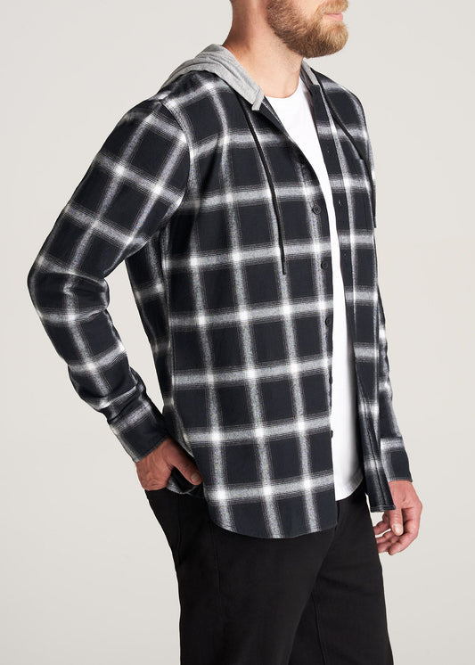    American-Tall-Men-LJ-Hooded-FlannelShirt-BlackWhitePlaid-side