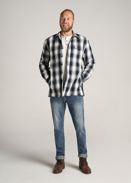    American-Tall-Men-LJ-Sherpa-Lined-WorkJacket-MidnightNavyEcruPlaid-full