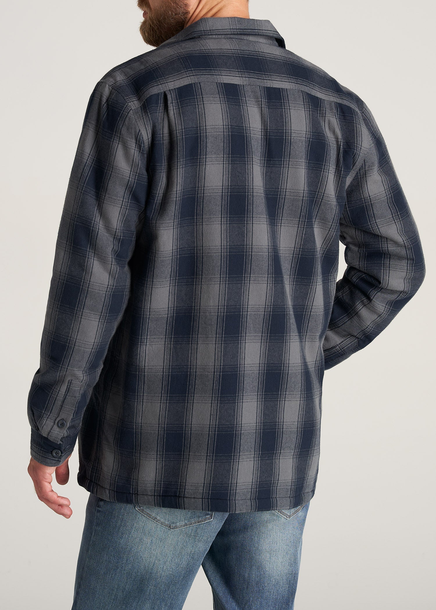    American-Tall-Men-LJ-Sherpa-Lined-WorkJacket-MidnightNavyMediumGreyPlaid-back