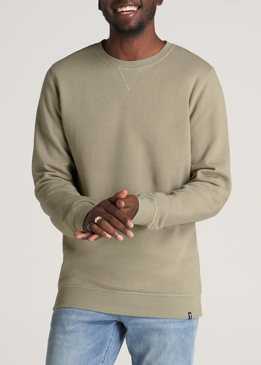     American-Tall-Men-Mens-8020-Fleece-CrewNeck-Sweatshirt-Khaki-front