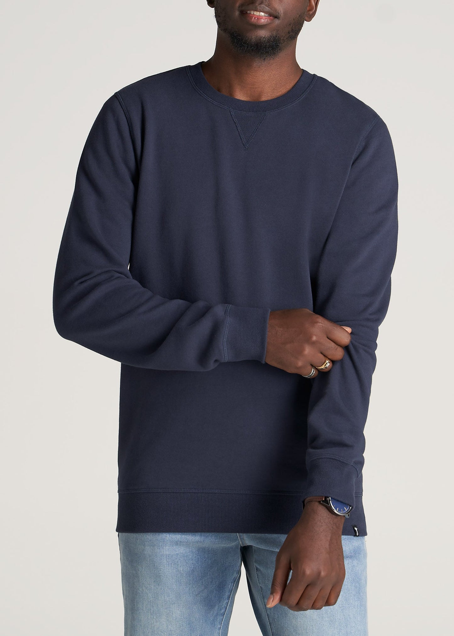    American-Tall-Men-Mens-8020-Fleece-CrewNeck-Sweatshirt-Navy-front