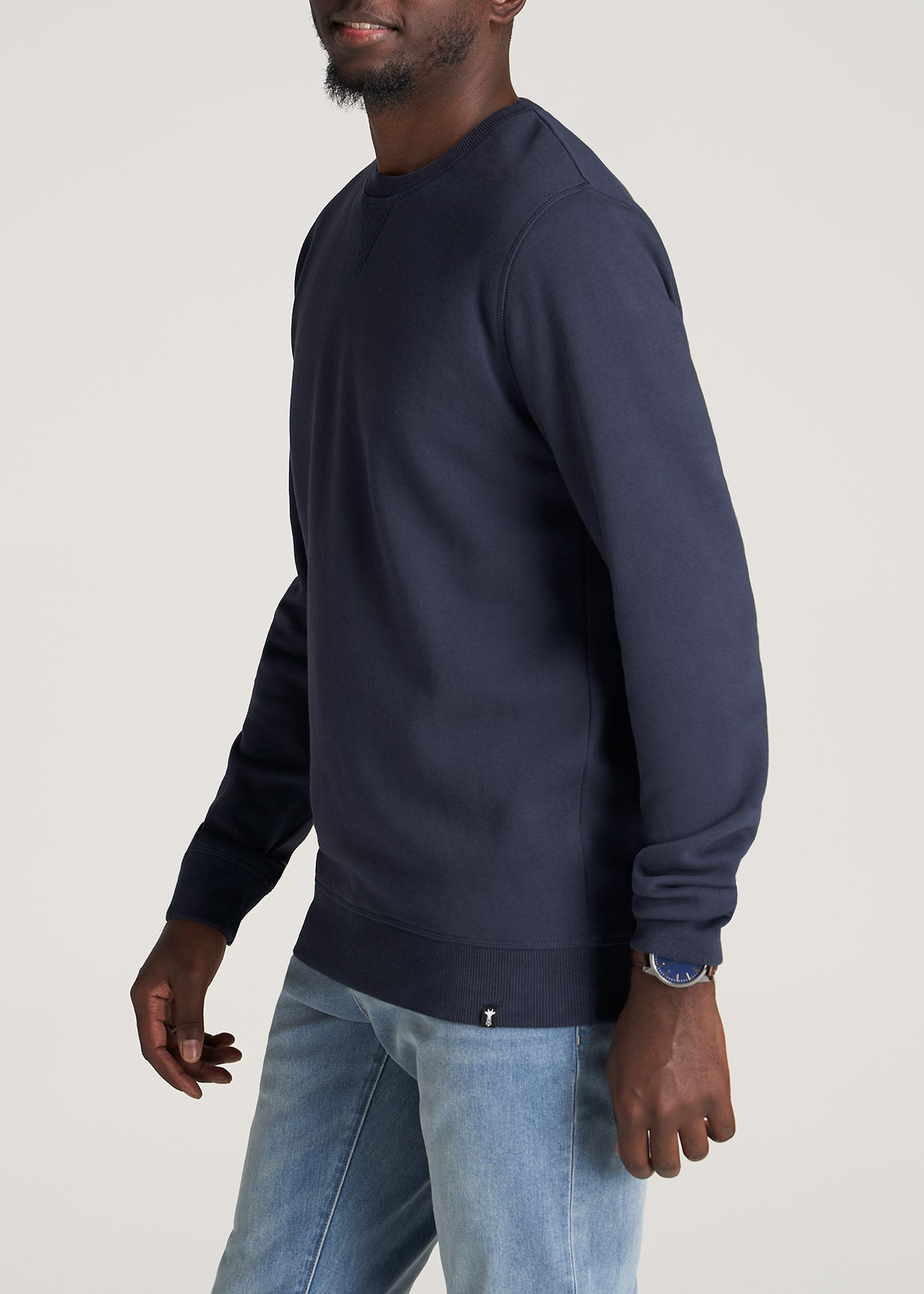    American-Tall-Men-Mens-8020-Fleece-CrewNeck-Sweatshirt-Navy-side