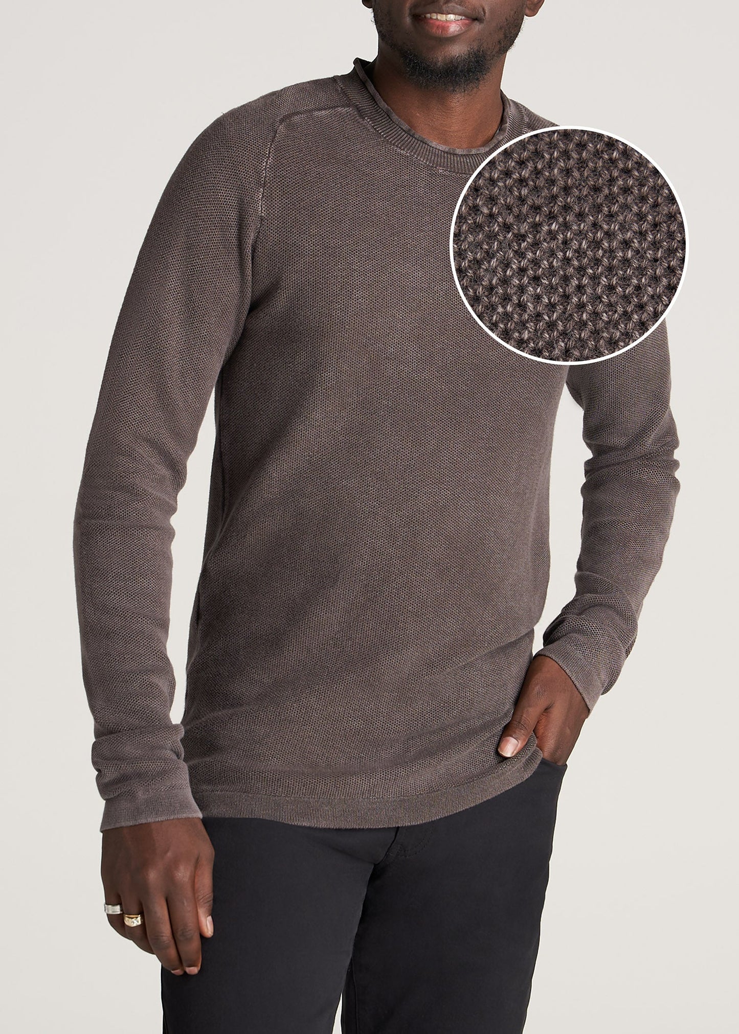 American-Tall-Men-Mens-AcidWash-Sweater-CharcoalMix-front