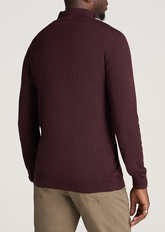    American-Tall-Men-Mens-EveryDay-QuarterZip-Sweater-BurgundyMix-back