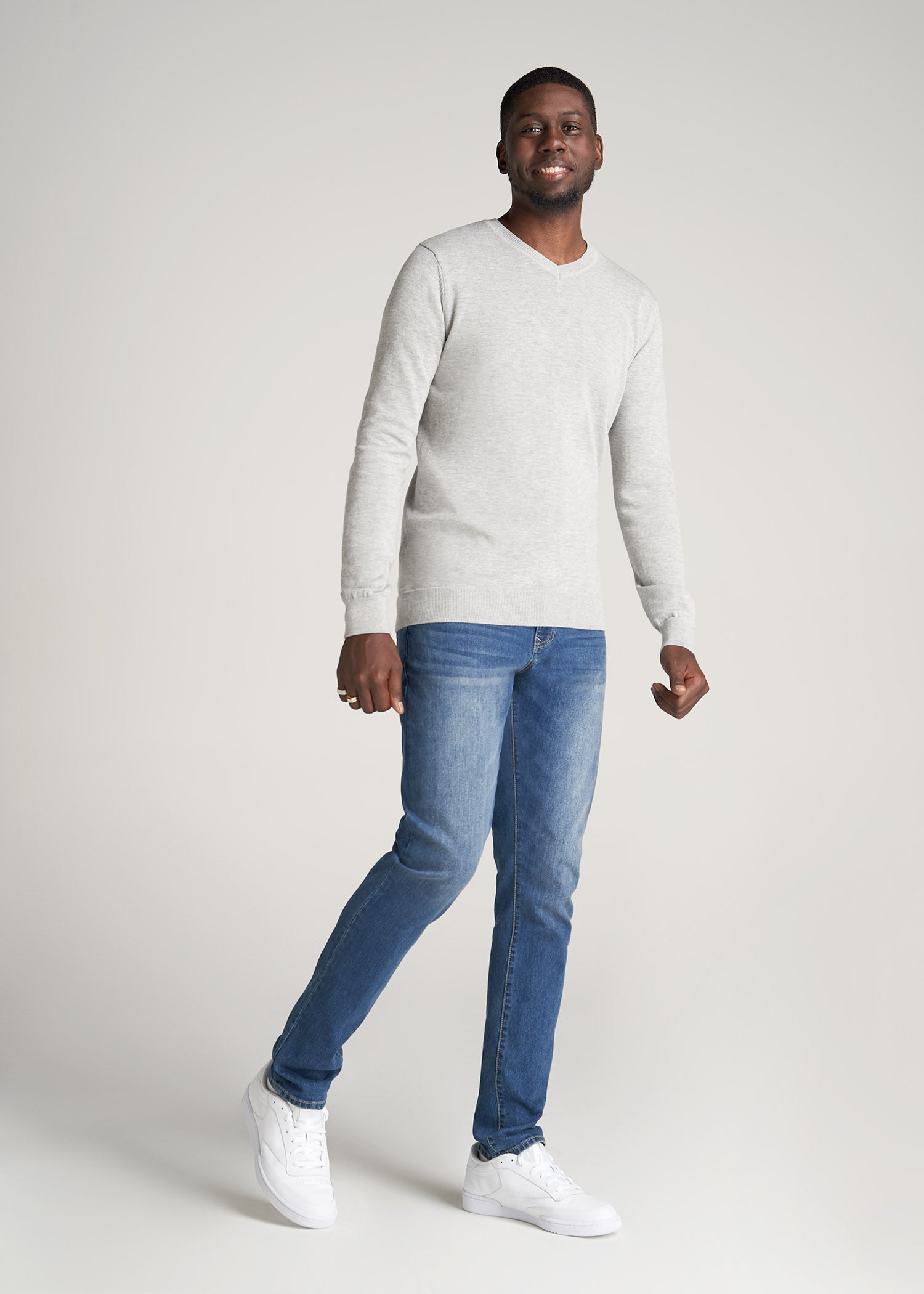 American-Tall-Men-Mens-EveryDay-VNeck-Sweater-GreyMix-full