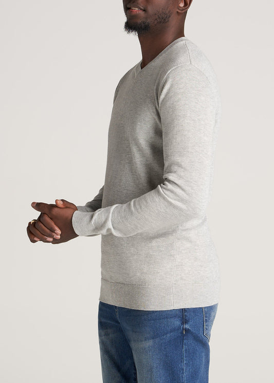 American-Tall-Men-Mens-EveryDay-VNeck-Sweater-GreyMix-side