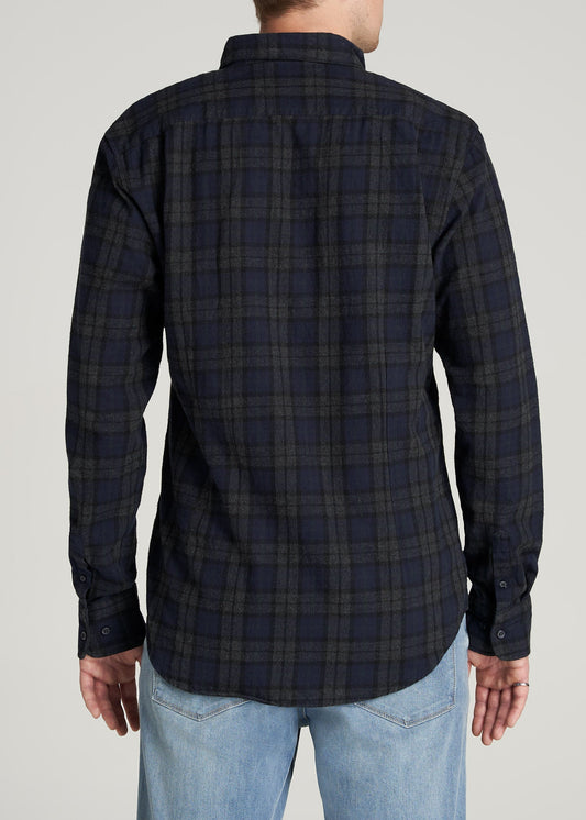       American-Tall-Men-Nelson-ButtonDown-Shirt-CharcoalMelangeNavyPlaid-back