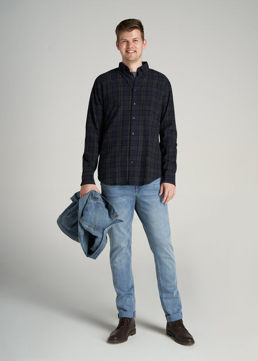    American-Tall-Men-Nelson-ButtonDown-Shirt-CharcoalMelangeNavyPlaid-full