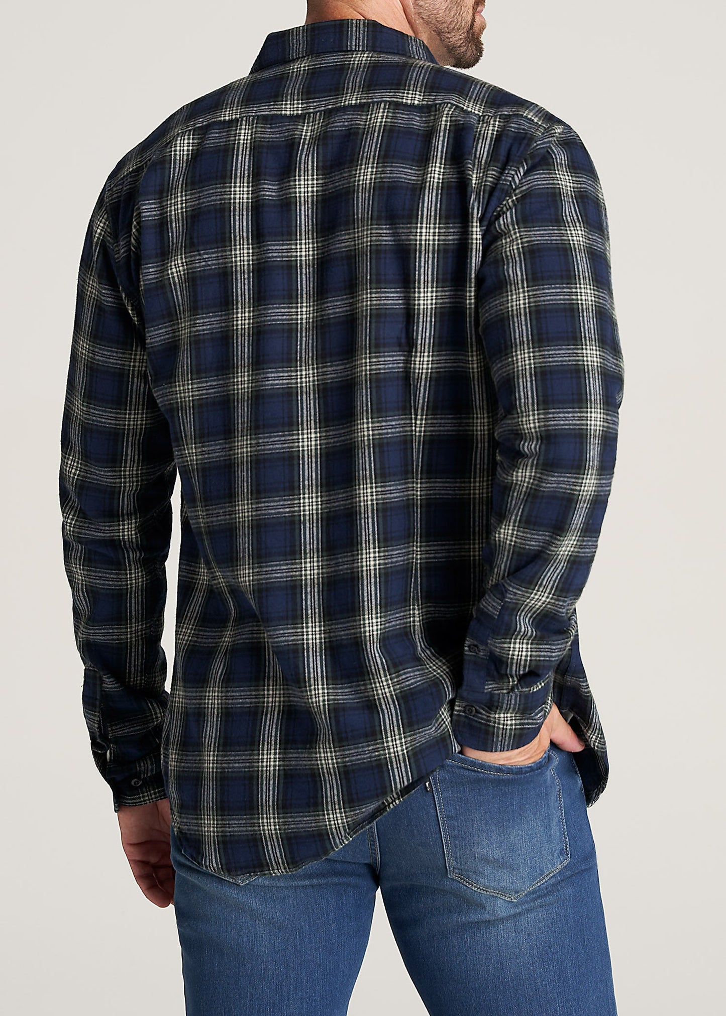       American-Tall-Men-Nelson-ButtonDown-Shirt-Navy-green-back