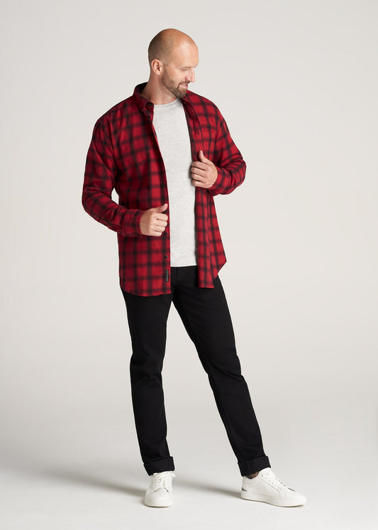    American-Tall-Men-Nelson-ButtonDown-Shirt-RedBlackPlaid-full