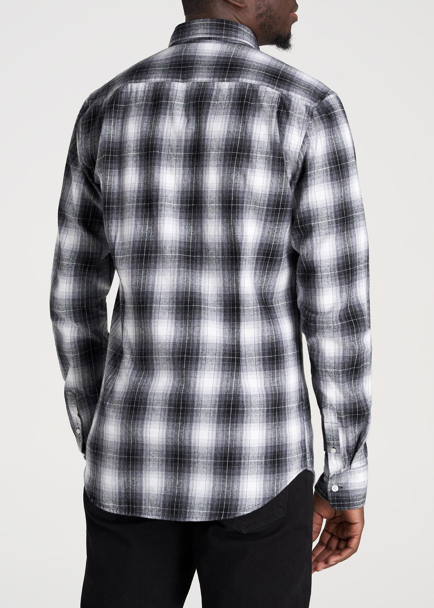   American-Tall-Men-Nelson-ButtonDown-Shirt-WhiteBluePlaid-back