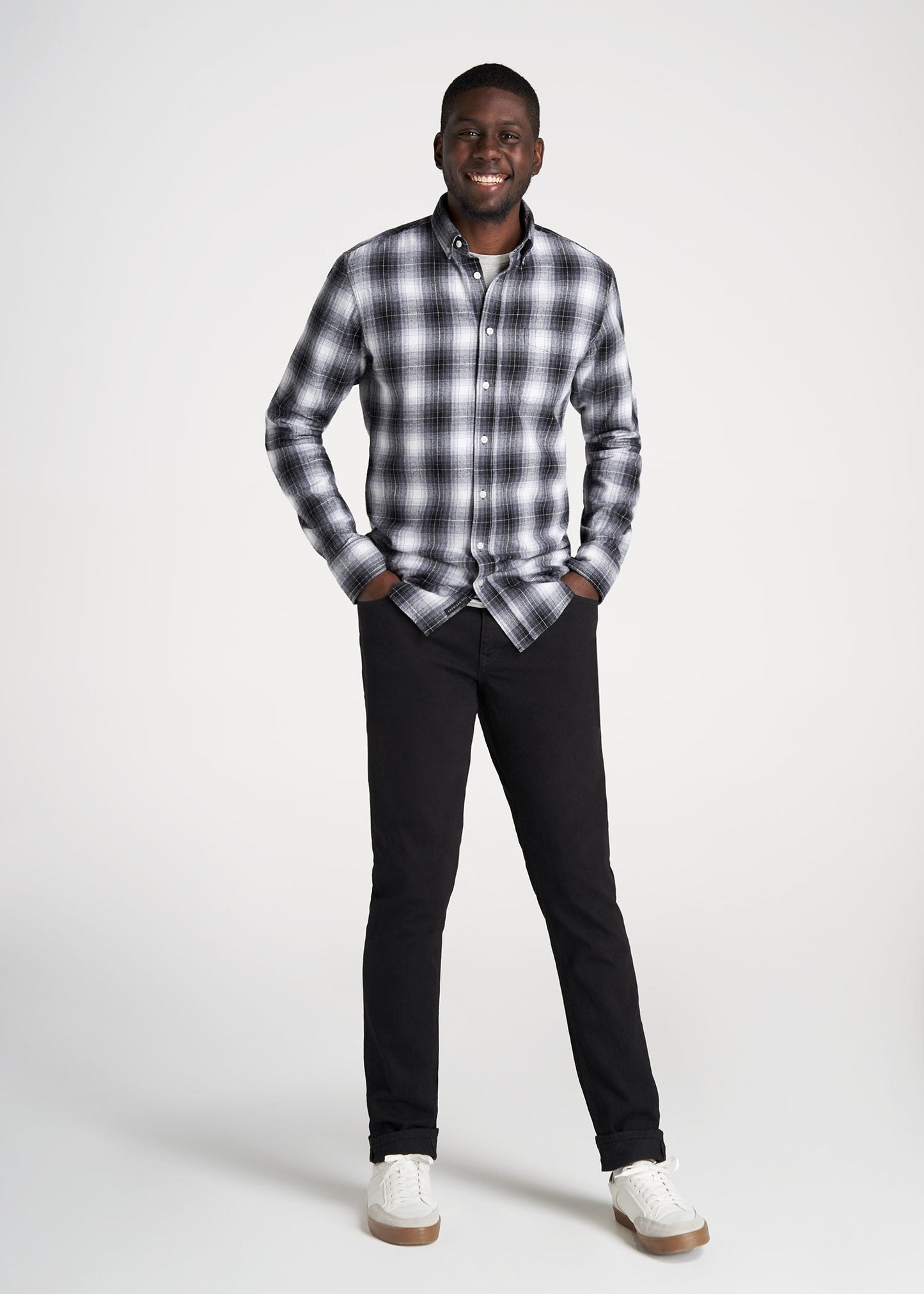     American-Tall-Men-Nelson-ButtonDown-Shirt-WhiteBluePlaid-full