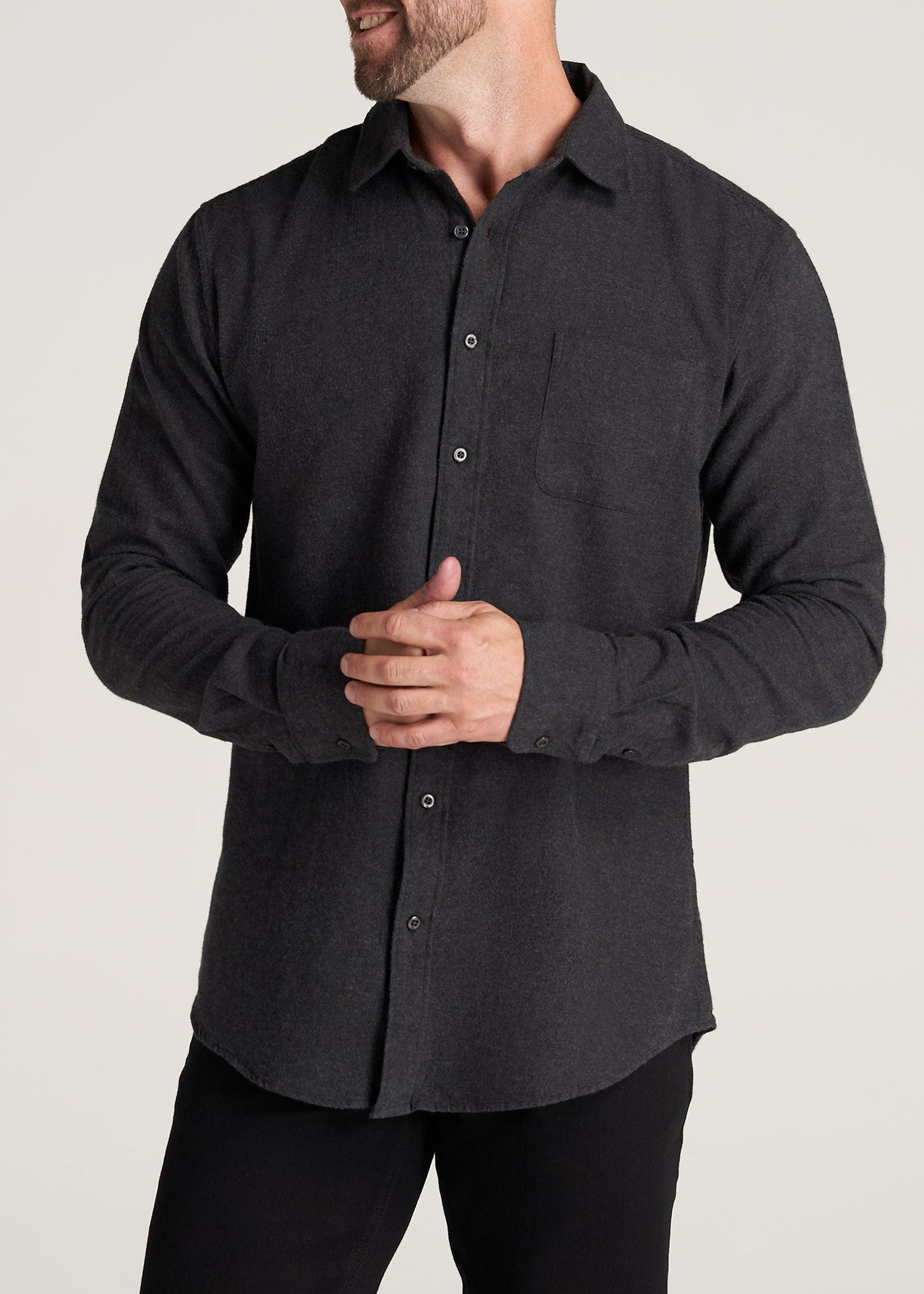     American-Tall-Men-Nelson-Flannel-CharcoalMix-front
