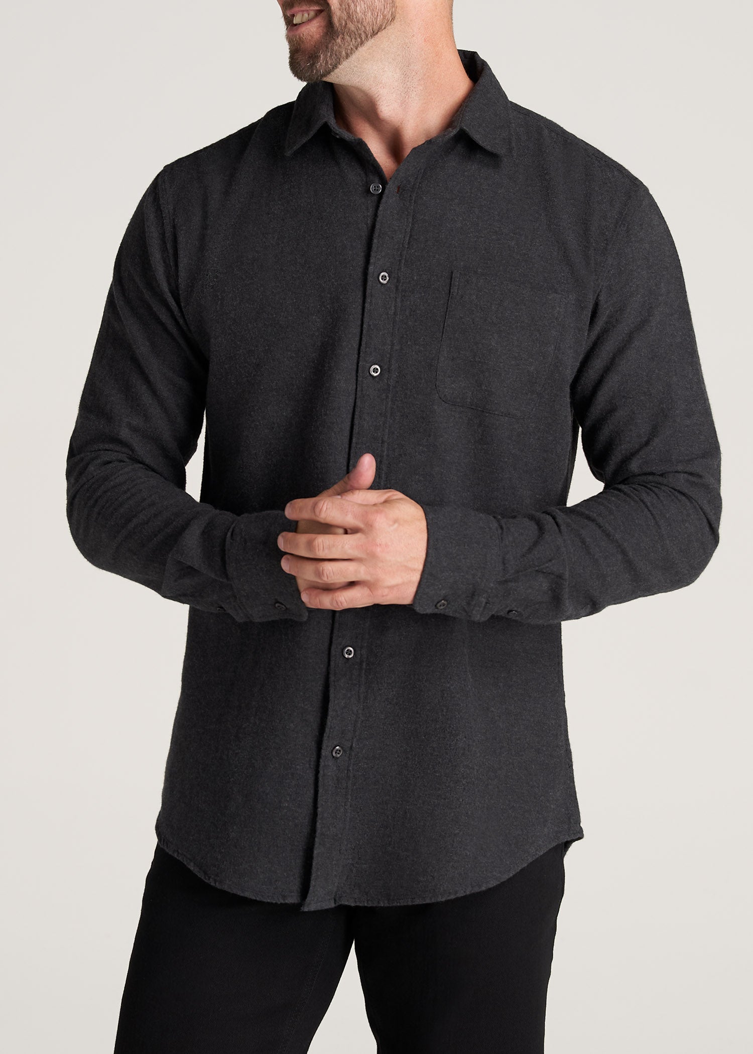     American-Tall-Men-Nelson-Flannel-CharcoalMix-front