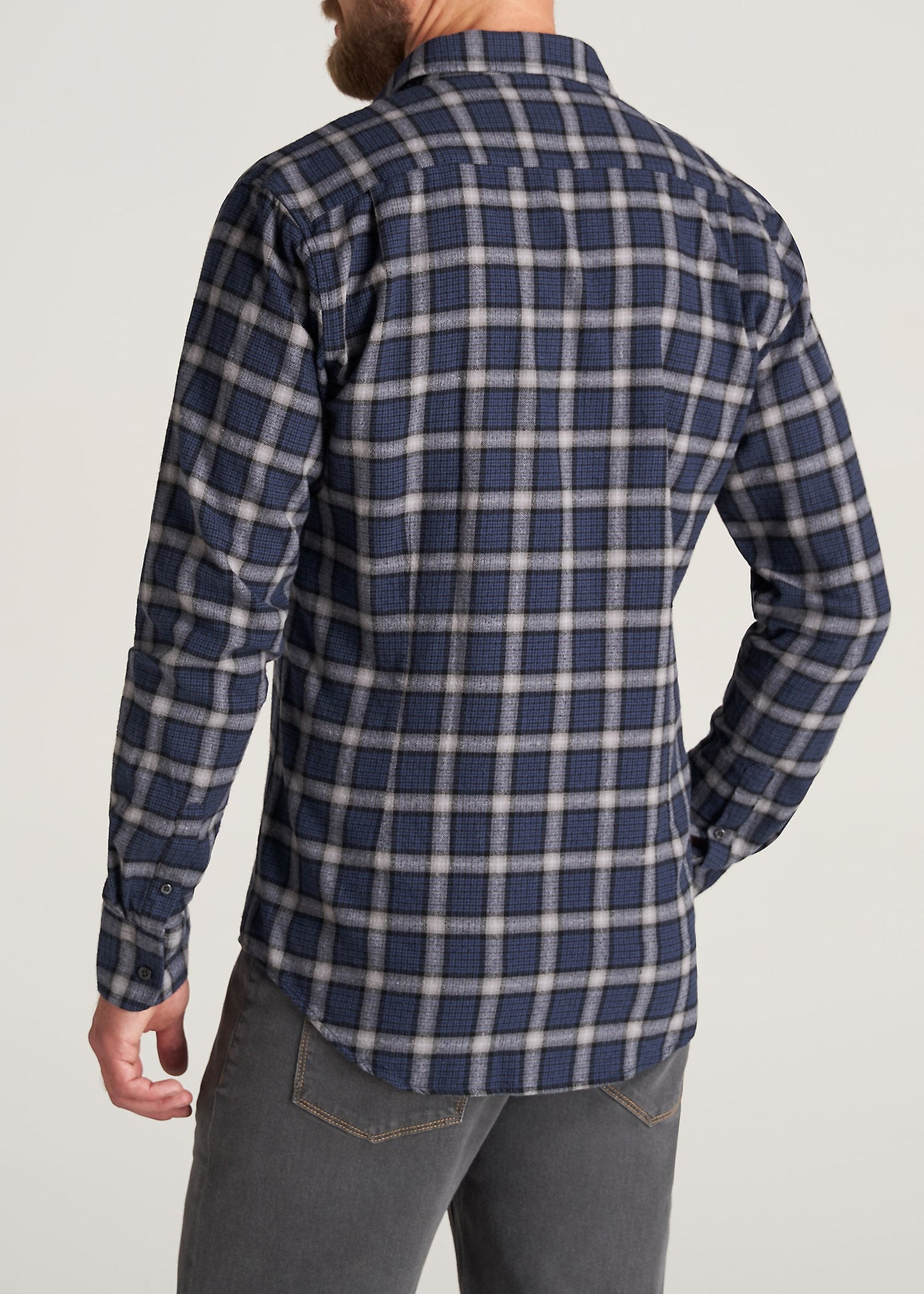    American-Tall-Men-Nelson-Flannel-GreyNavy-back