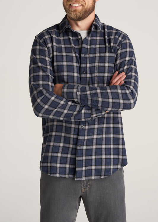    American-Tall-Men-Nelson-Flannel-GreyNavy-front