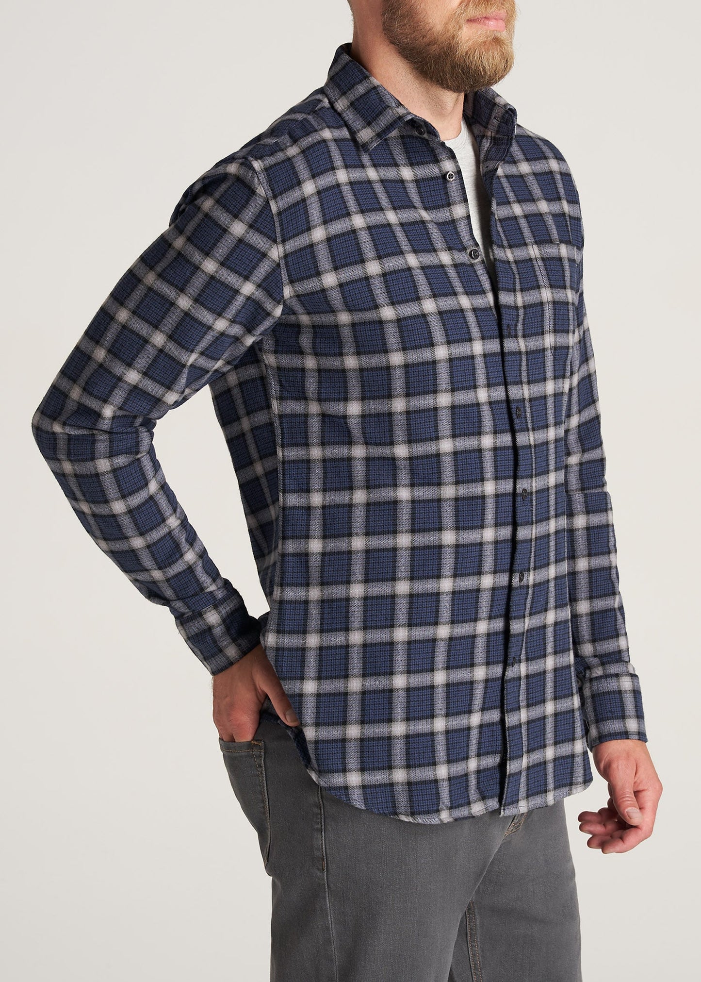    American-Tall-Men-Nelson-Flannel-GreyNavy-side