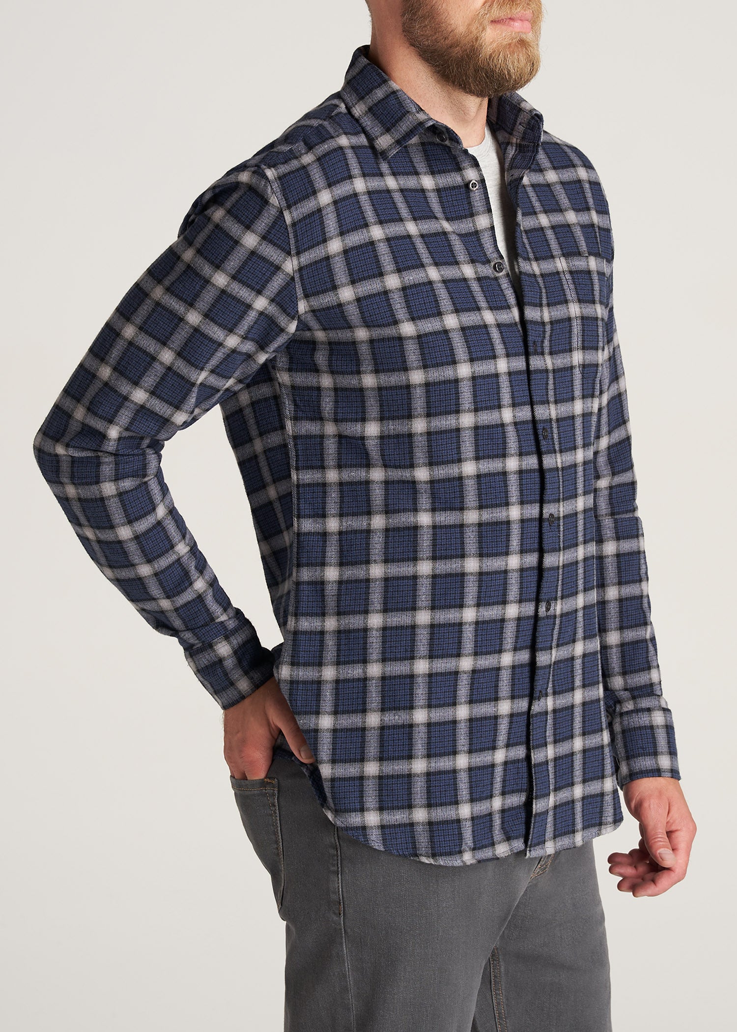    American-Tall-Men-Nelson-Flannel-GreyNavy-side