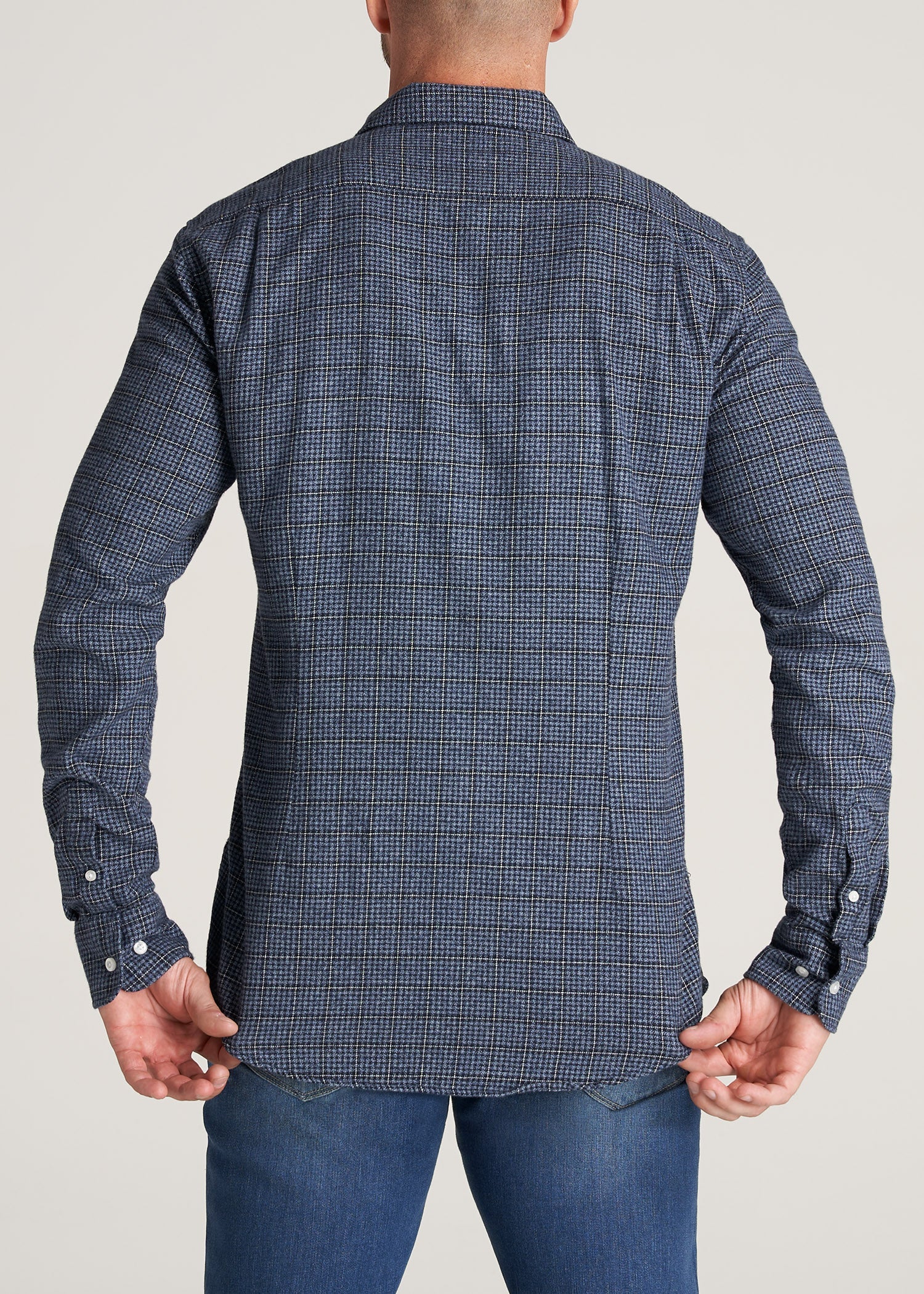 American-Tall-Men-Nelson-Flannel-NavyWhite-back