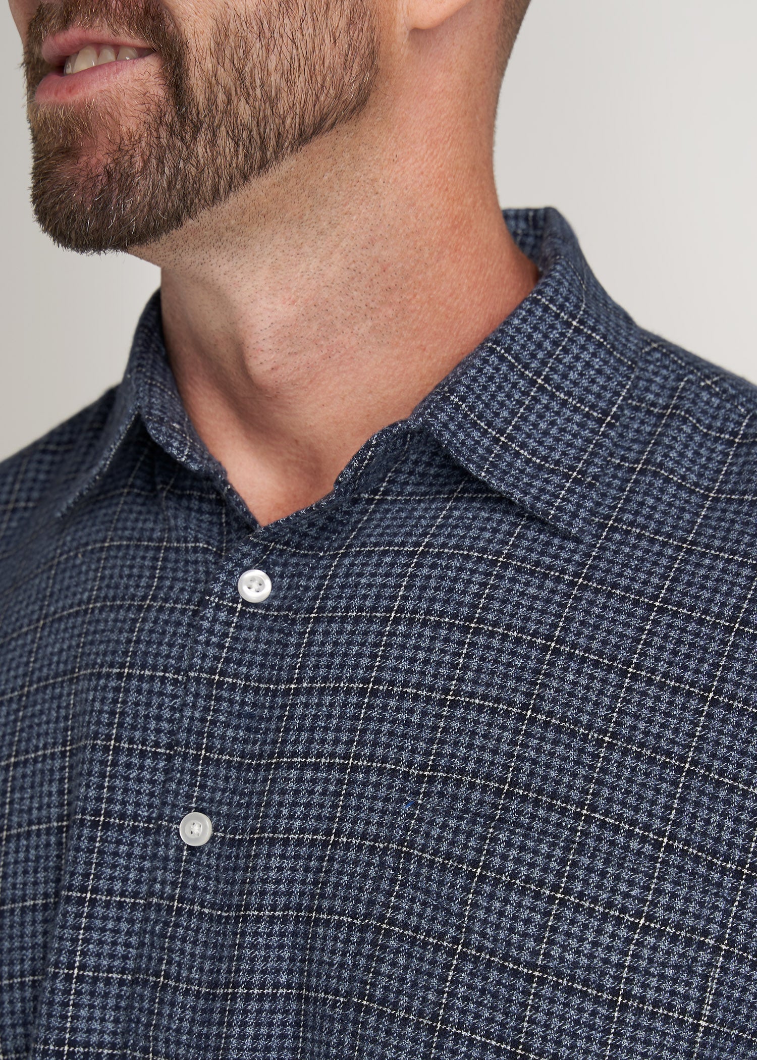       American-Tall-Men-Nelson-Flannel-NavyWhite-detail