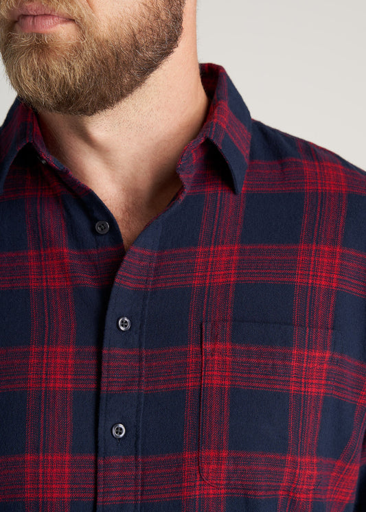       American-Tall-Men-Nelson-Flannel-RedNavy-detail