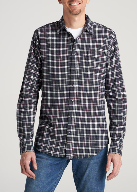    American-Tall-Men-Nelson-FlannelShirt-MaroonGreyPlaid-front