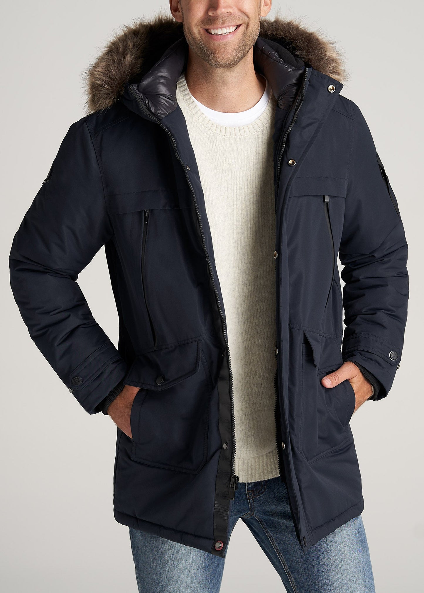 American-Tall-Men-Parka-Navy-front