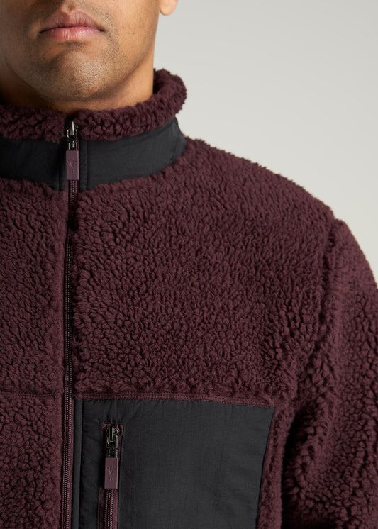    American-Tall-Men-PolarFleece-ZipUp-Jacket-RumRaisin-detail