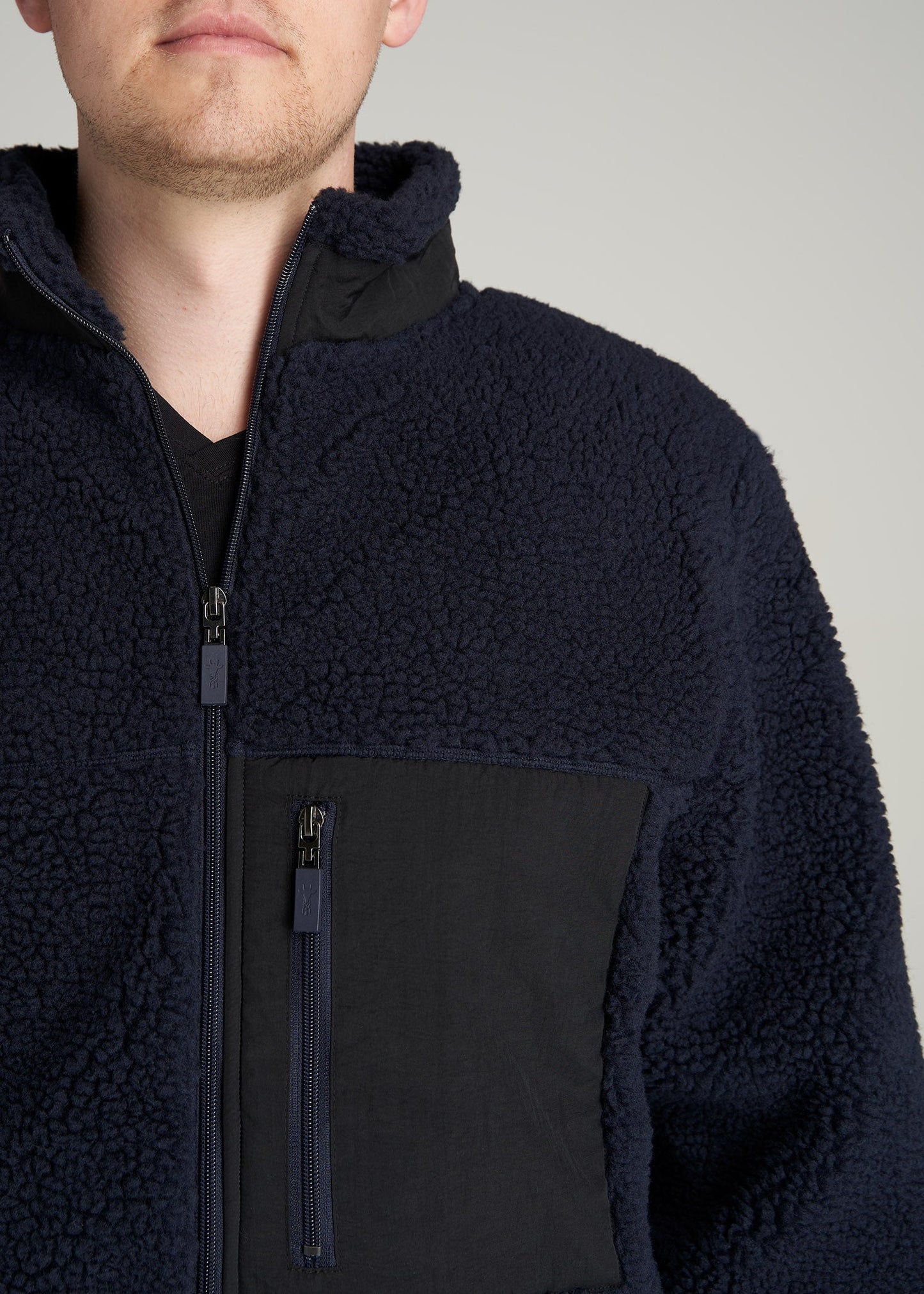    American-Tall-Men-PolarFleece-ZipUp-Jacket-TwilightBlue-detail