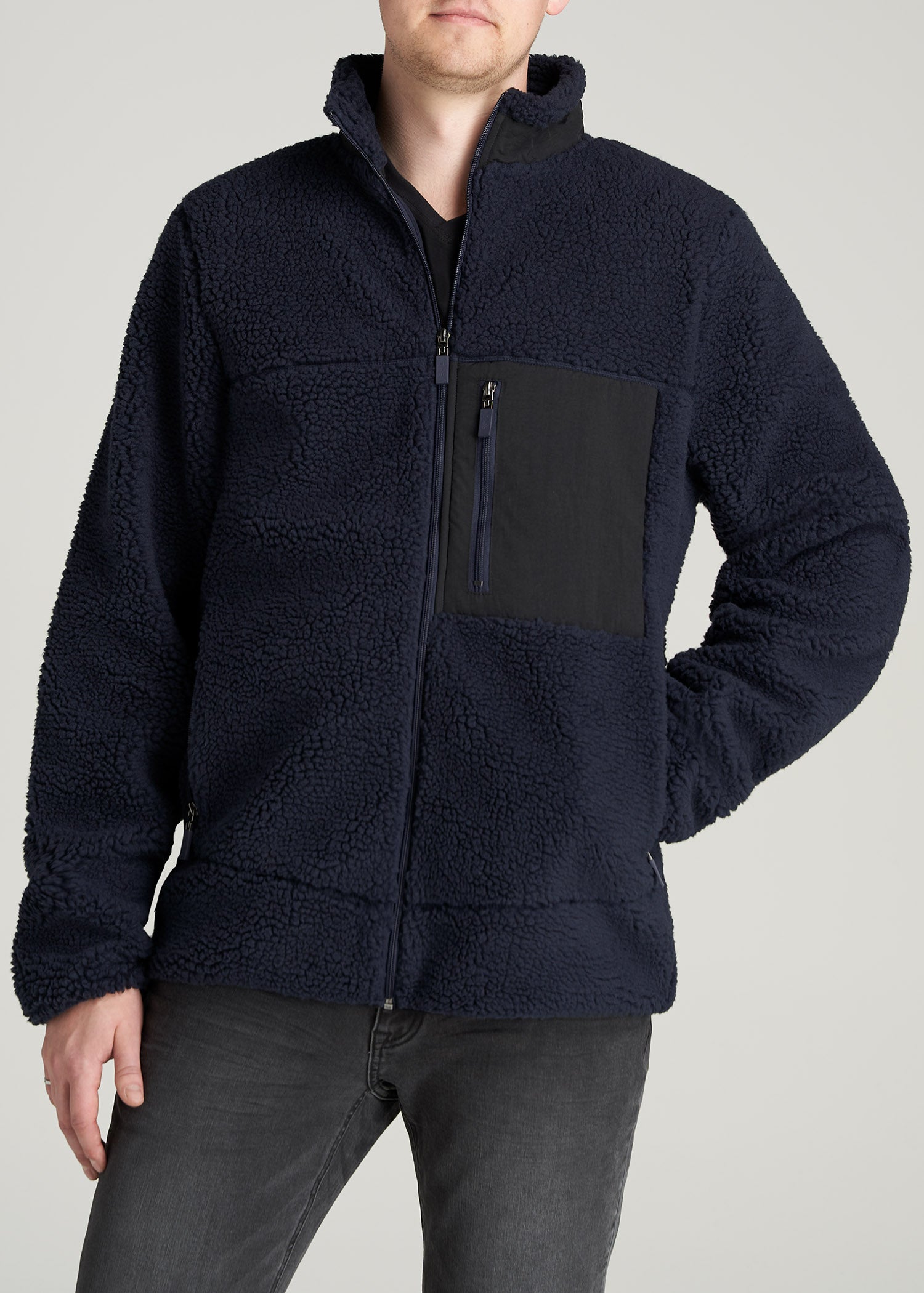    American-Tall-Men-PolarFleece-ZipUp-Jacket-TwilightBlue-front