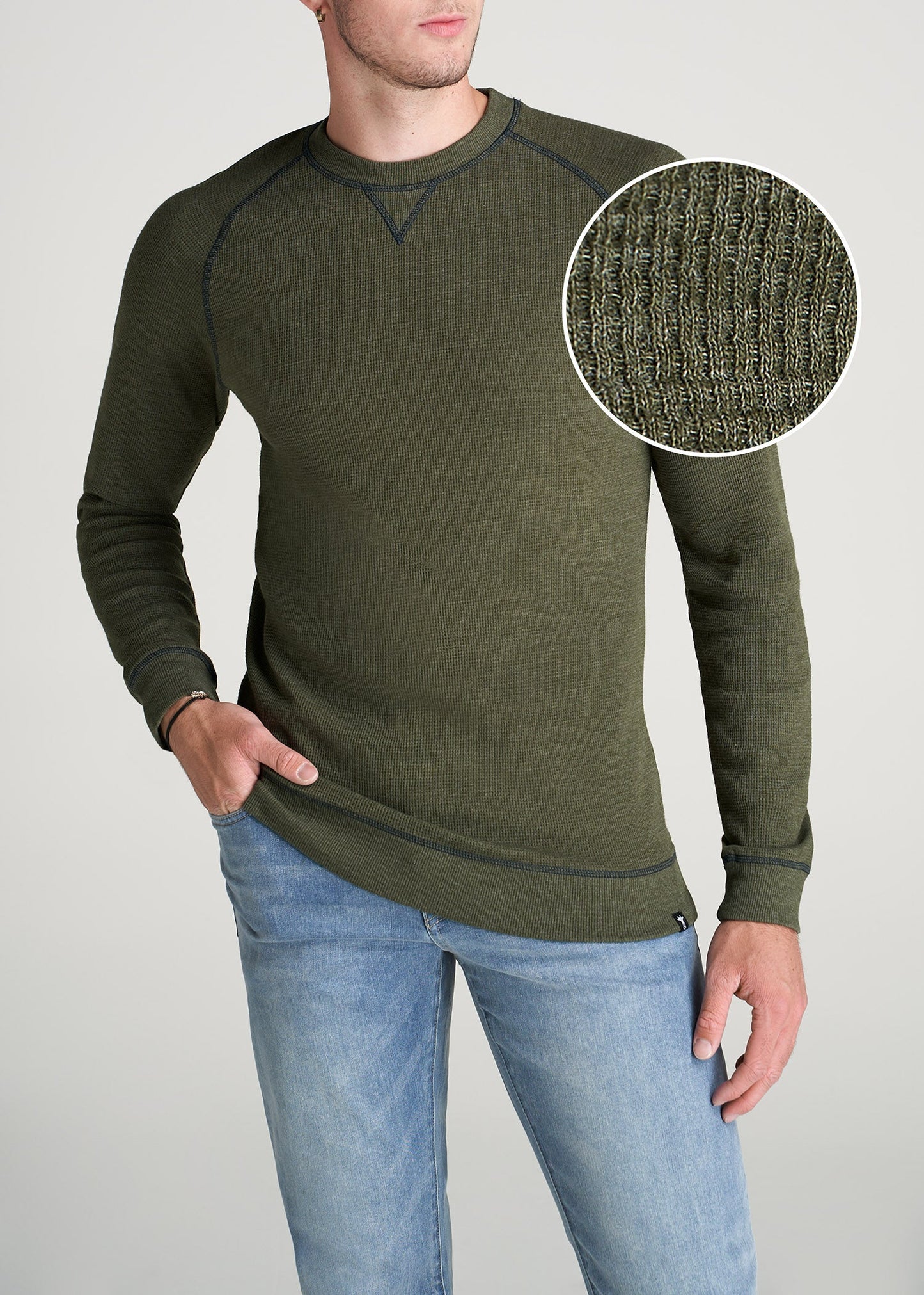 American-Tall-Men-Thermal-Raglan-LongSleeve-CamoGreenMix-front
