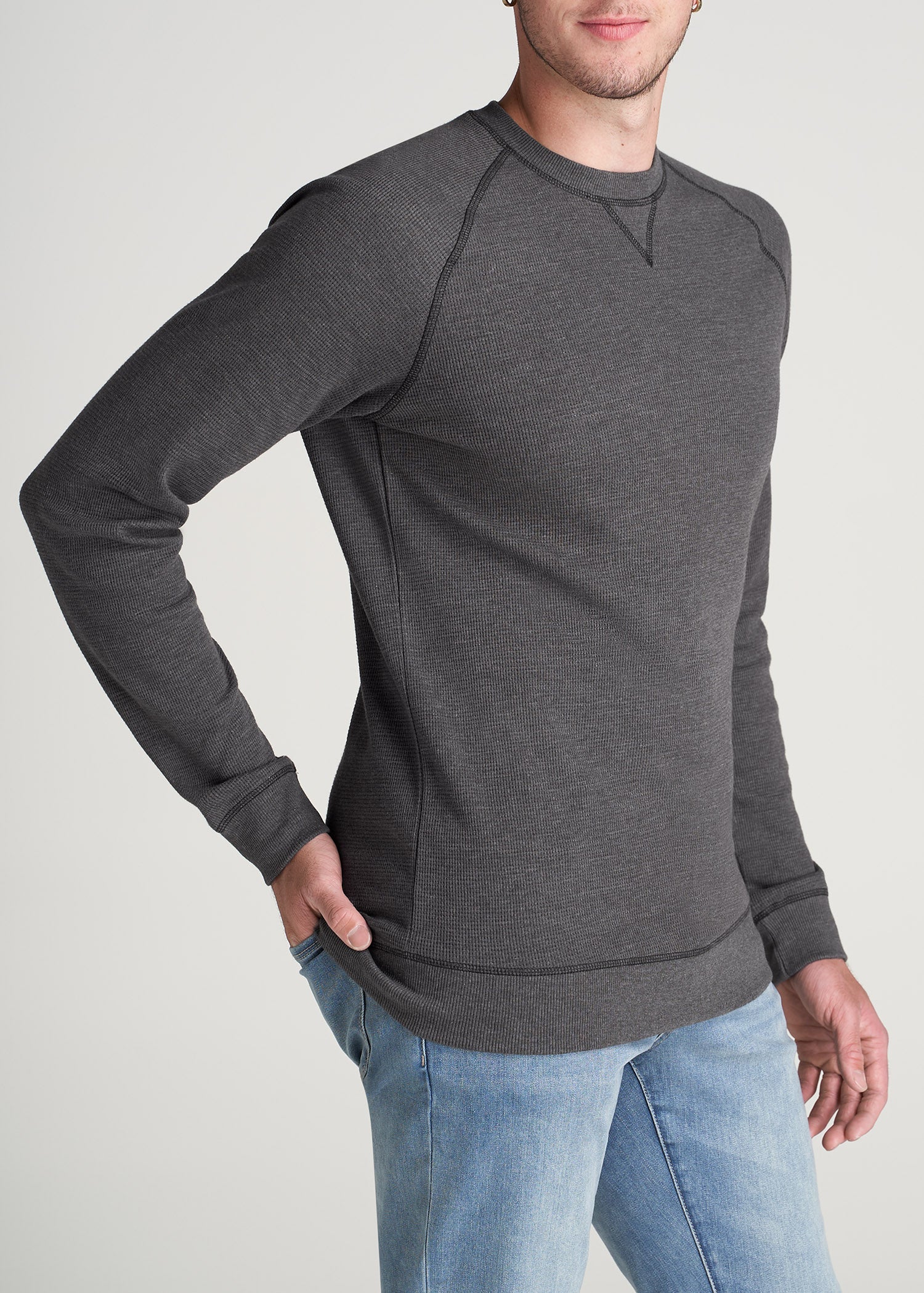 American-Tall-Men-Thermal-Raglan-LongSleeve-CharcoalMix-side