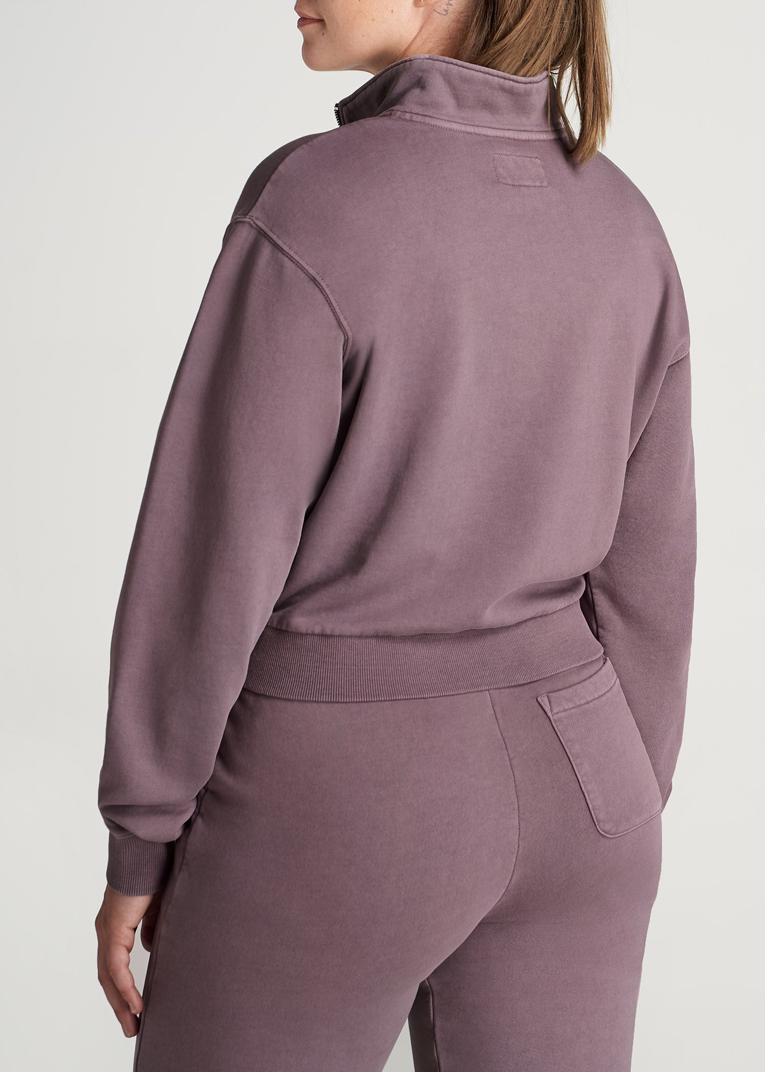 American-Tall-Women-8020-GD-Halfzip-SweatshirtSmokedMauve-back